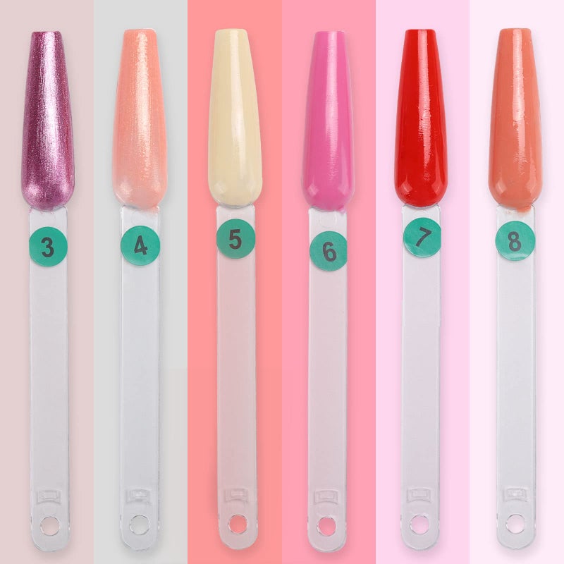 Tbestmax 300 Pcs Nail Swatch Sticks with Number Stickers, Clear Fan-shaped Nail Polish Color Sample Sticks Display, Practice Nails Sticks with Ring for Board Home - Image 5