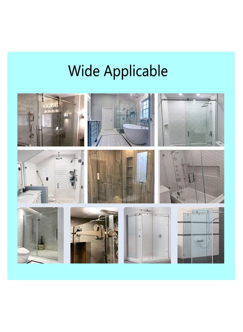 SYOSI 8PCS Bathroom Sliding Door Pulleys, Shower Door Wheels Set Quiet Glass Door Rollers Bathroom Door Glide Wheels Sliding Door Wheel Replacements Sliding Shower Door Components（White） (Large) - Image 4