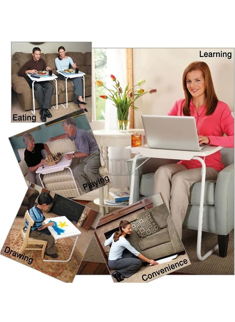 Table Mate طاولة قابلة للطي محمولة قابلة للتعديل، طاولة كمبيوتر محمول، طاولة مكتب، سرير، مكتب ميت، عشاء تلفزيون  - Image 2