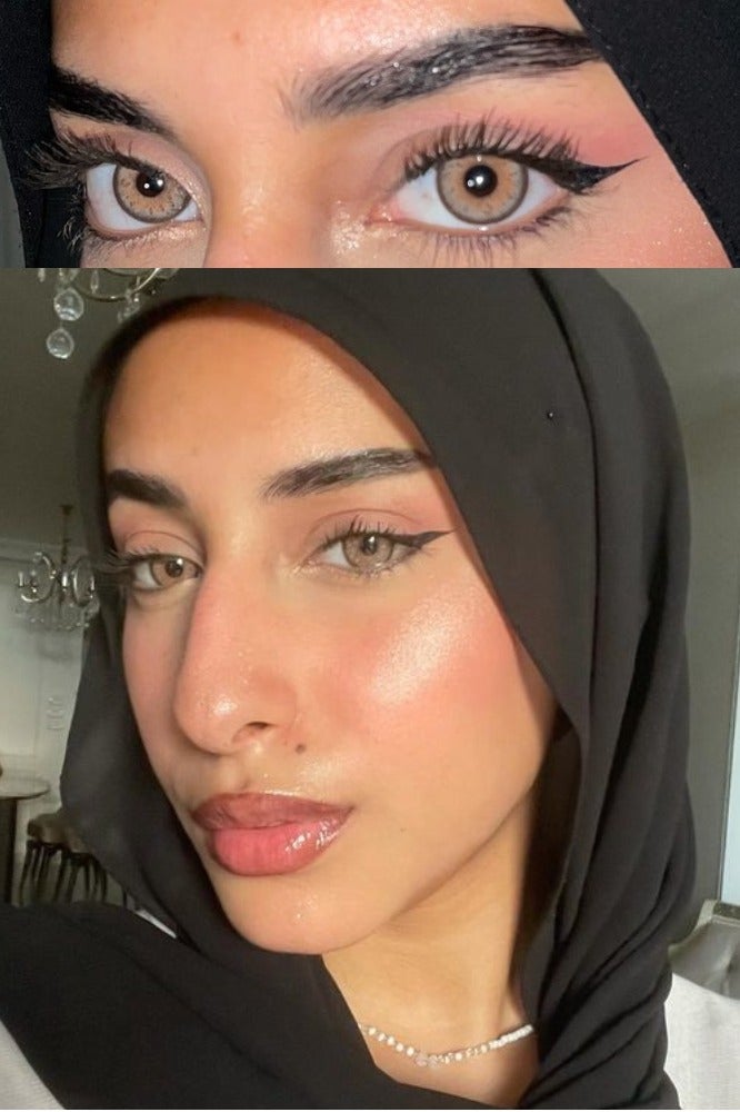 UYAAI Brown Yearly Colored Contact Lenses, Unisex Cosmetic Contact Lenses, Natural Fashion Lenses, With Case - Image 2
