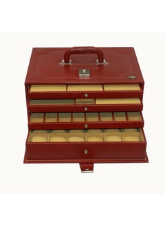 Laveri Watch Box for Men Women (18 Watches , Pens , Rings Slots), Premium  Leather Watch Case  Organizer with Crystal Glass Top, Removable Pillow
