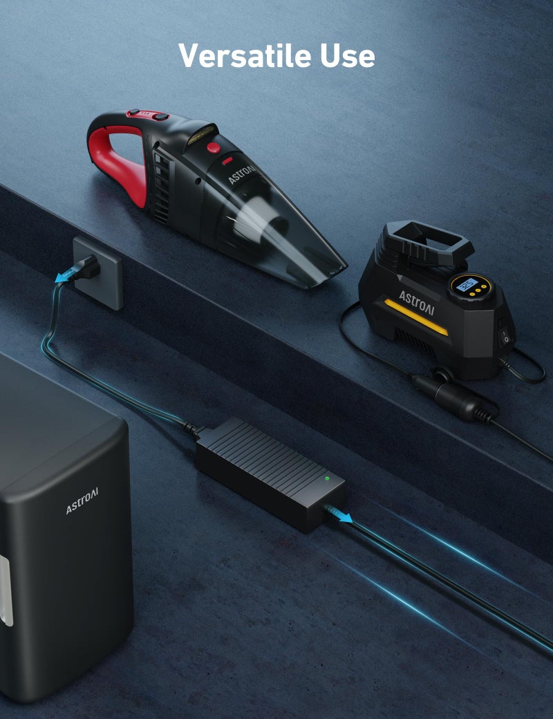 AstroAI AC to DC Converter 10A/120W/7.78FT/110V to12V Converter, Car Cigarette Lighter Adapter, AC/DC Power Supply Adapter Transformer for Inflator, Car Refrigerator, and Other Car Devices - Image 5