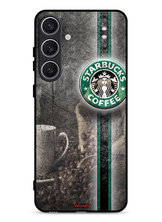 Tolwak Samsung Galaxy S24 Plus 5G Protective Case Cover Coffee Art - Image 1