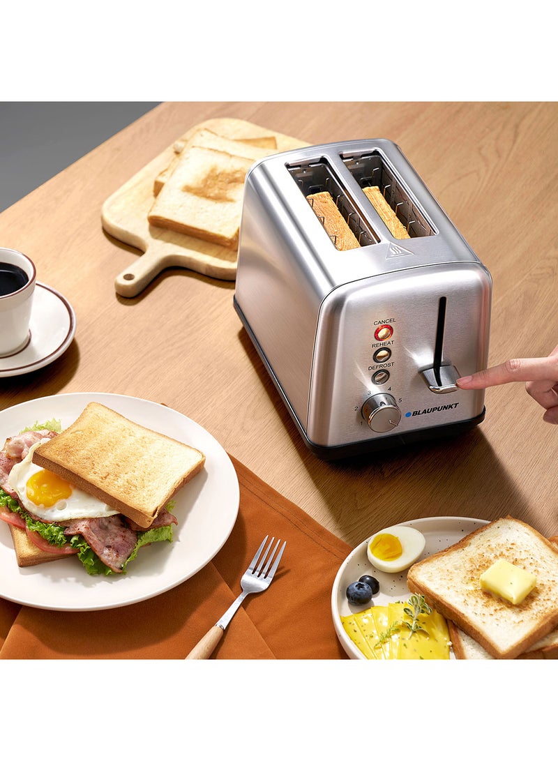 Blaupunkt 2-Slice Toaster, 870W, Brushed Stainless Steel, 6 Browning Levels - Image 2
