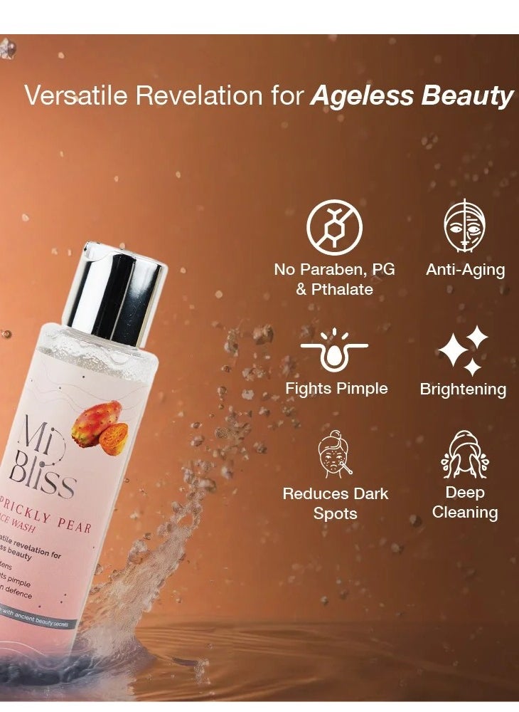 Mi Bliss - Mi Bliss Prickly Pear 2-in-1 Face Wash & Scrub | Natural Antioxidant with Vit E, Betalains, Amino & Fatty Acids | Deep Cleansing, Acne & Blemish Control, Exfoliating, Brightening, Anti-Aging – 100ml - Image 1