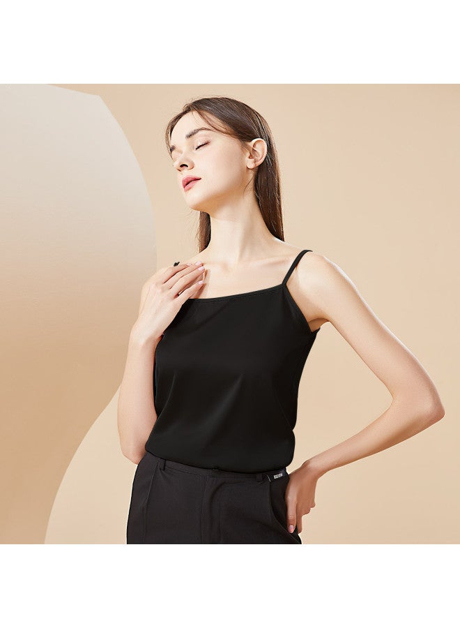 MIIOW Thin High-End Faux Silk Sleeveless Base Shirt, Beautiful Back Sling Vest For Women As Inner Wear - Image 2