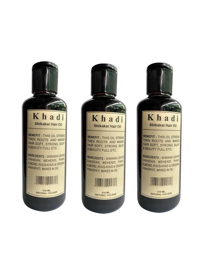 Parvati Gramodyog Khadi Shikakai Hair Oil 210Ml (Pack Of 3) By Parvati Gramodyog Herbal Products Made In India - Image 1