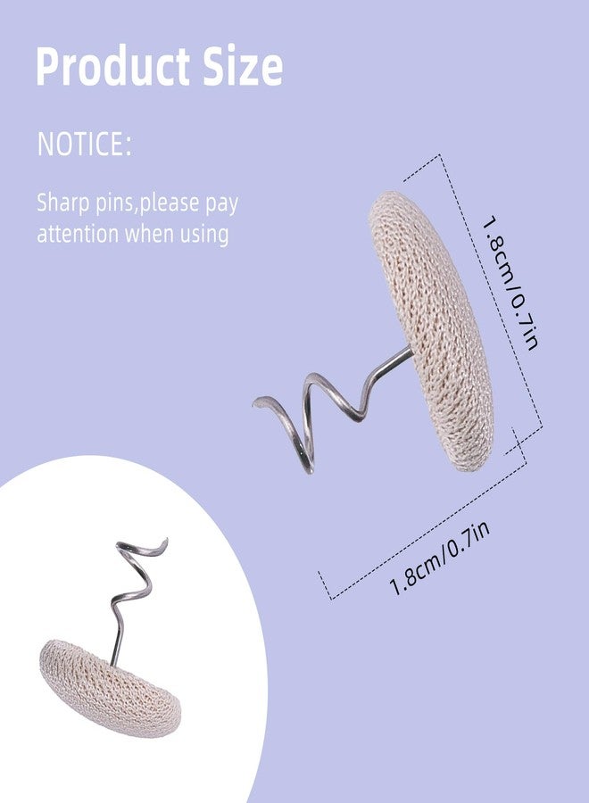NICENEEDED 30 Pcs Fabric Covered Button Twist Pins, Upholstery Tacks Headliner Pins, Sofa Cover Twist Pins Dust Ruffle Pins Bed Skirts Pin for Sofa Slipcovers Armrest Covers and Bedskirts - Image 2