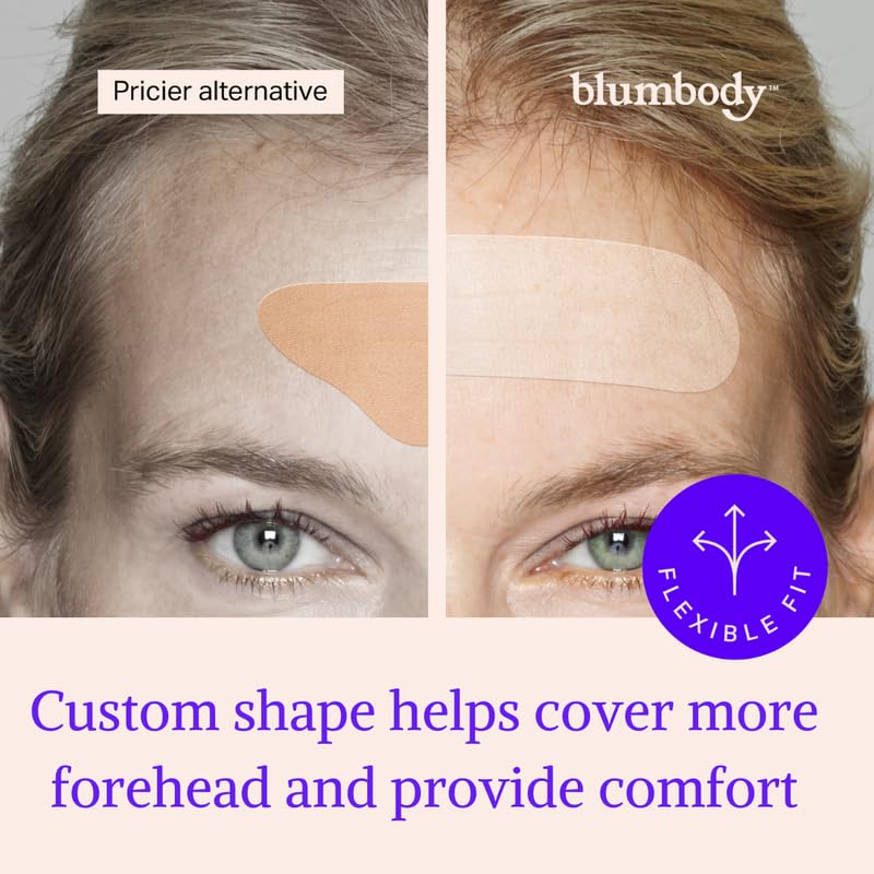 Blumbody Forehead Wrinkle Patches - Anti Wrinkle Facial Patches to Smooth Eyes & Forehead Wrinkles - Non-Silicone Face Tape for Fine Wrinkles between Eyes & Face - 50 Patches (Up to 60 day supply) - Image 4