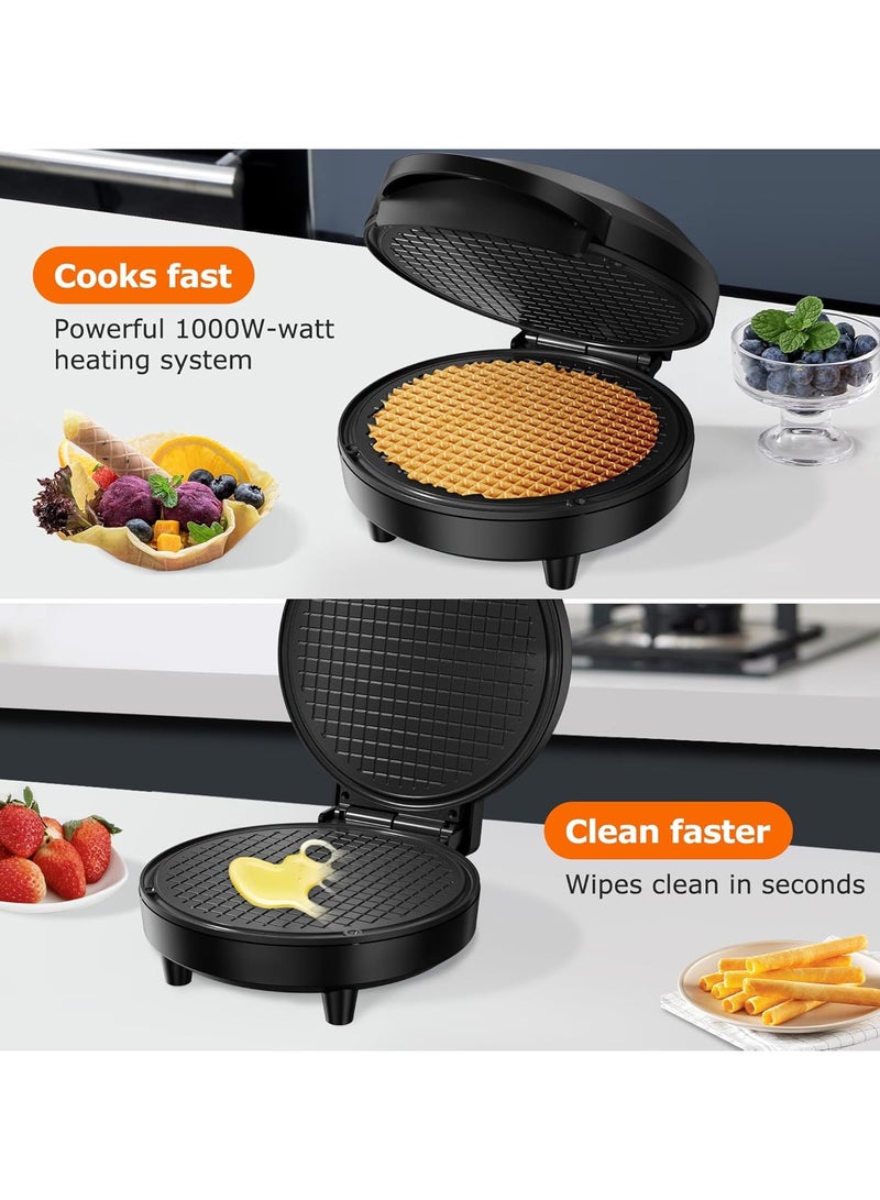 ميكسدور آلة صنع مخروط الوافل مع التحكم في التحمير، وعاء وافل غير لاصق، آلة صنع مخروط الآيس كريم 20 سم، آلة صنع وافل رفيع مقرمش، جرافيت - Image 5