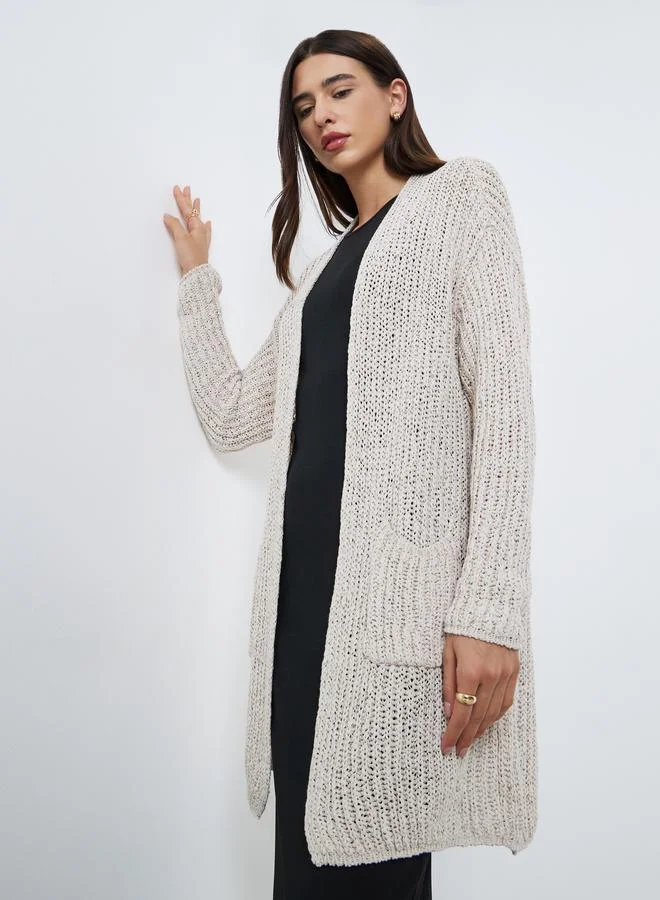 ستايلي كارديجان محبوك بتفاصيل جيب