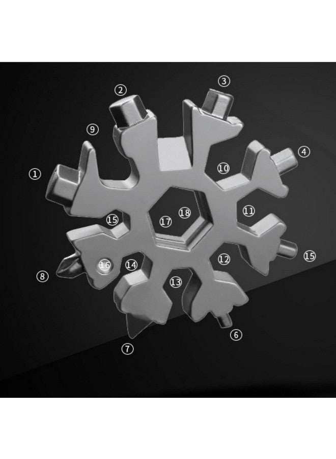 CROOT 3 Pack 18-in-1 Snowflake Multi Tool, Stainless Steel Snowflake Multi-Tool Bottle Opener/Flat Phillips Screwdriver Kit/Wrench, 18 in 1 Stainless Multitool (Standard, Stainless) - Image 4