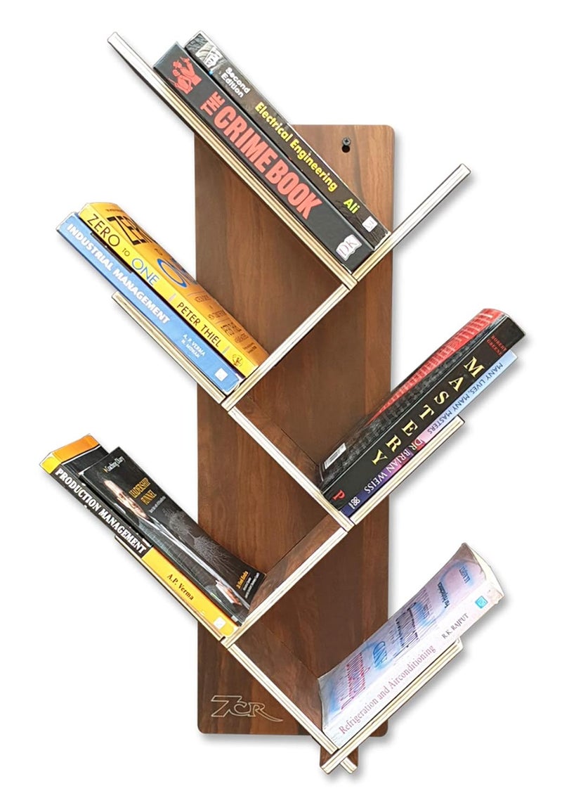 7CR Wall Mounted ZigZag Book Shelf