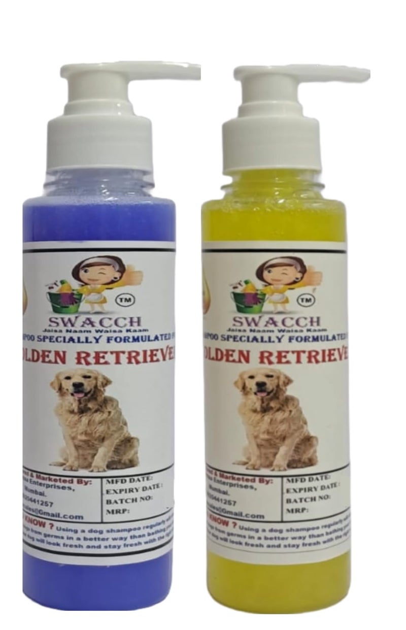 SWACCH Premium Shampoo for Golden Retriever 200ML Combo Pack of 2 Lavender Lemon - Image 1
