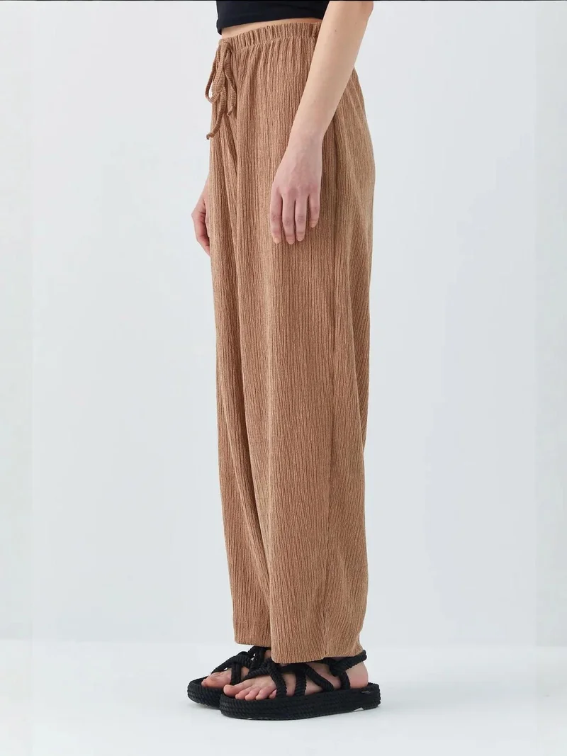Mixray Beige Natural Mixray Jogger Fit Drawstring Pants for Women | Best Price UAE