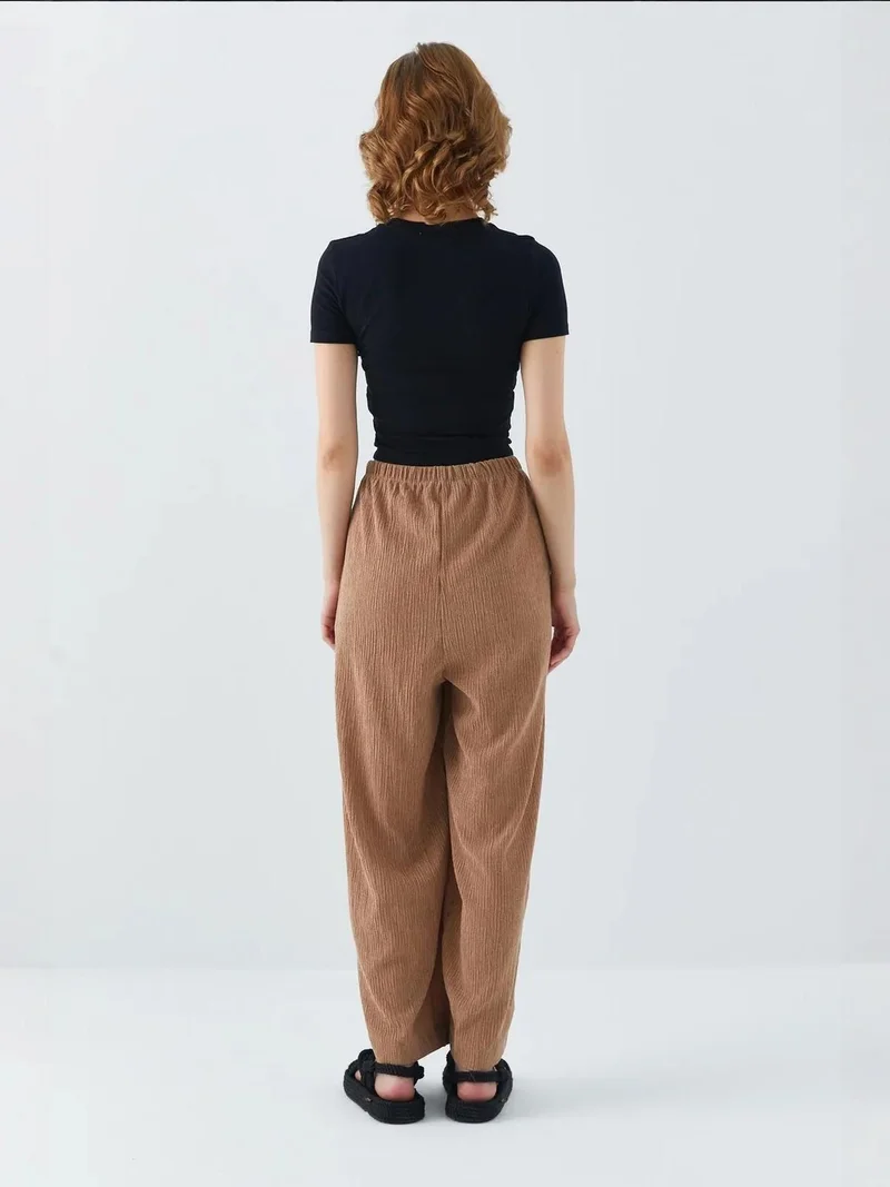 Mixray Beige Natural Mixray Jogger Fit Drawstring Pants for Women | Best Price UAE