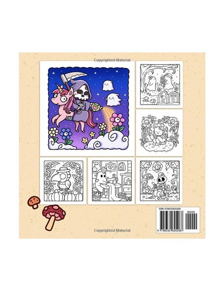 general Spooky Cutie: Coloring Book for Adults and Teens Featuring Adorable Creepy Creatures in Cozy Hygge Moments for Relaxation - Image 2