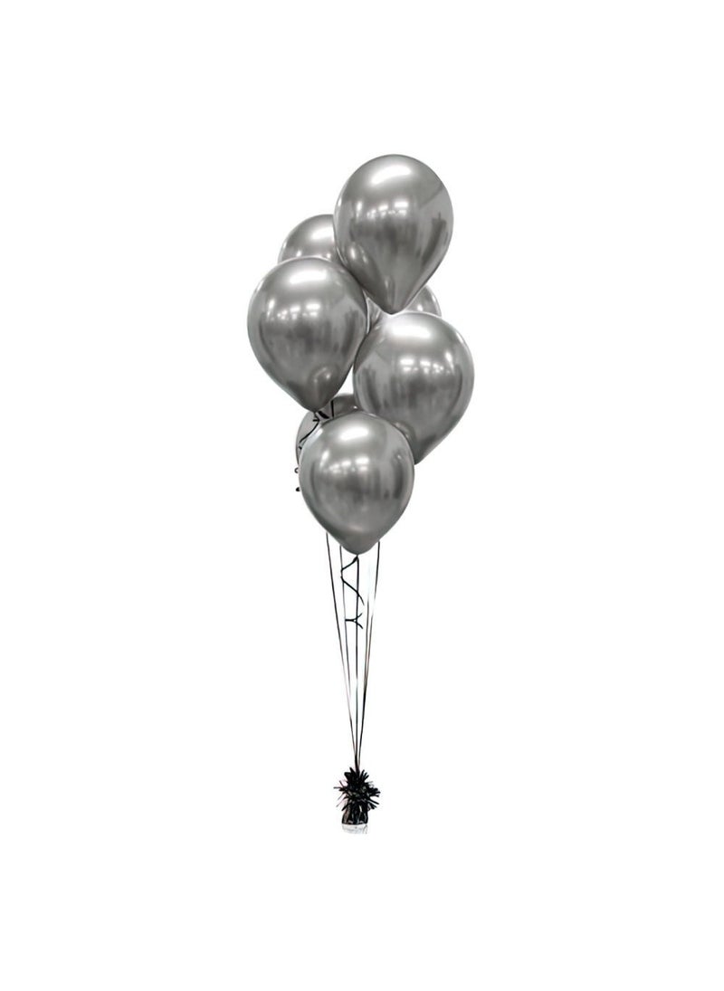 GODAN Chrome Graphite Platinum Latex Balloons 30 cm 7-Pack - Image 2