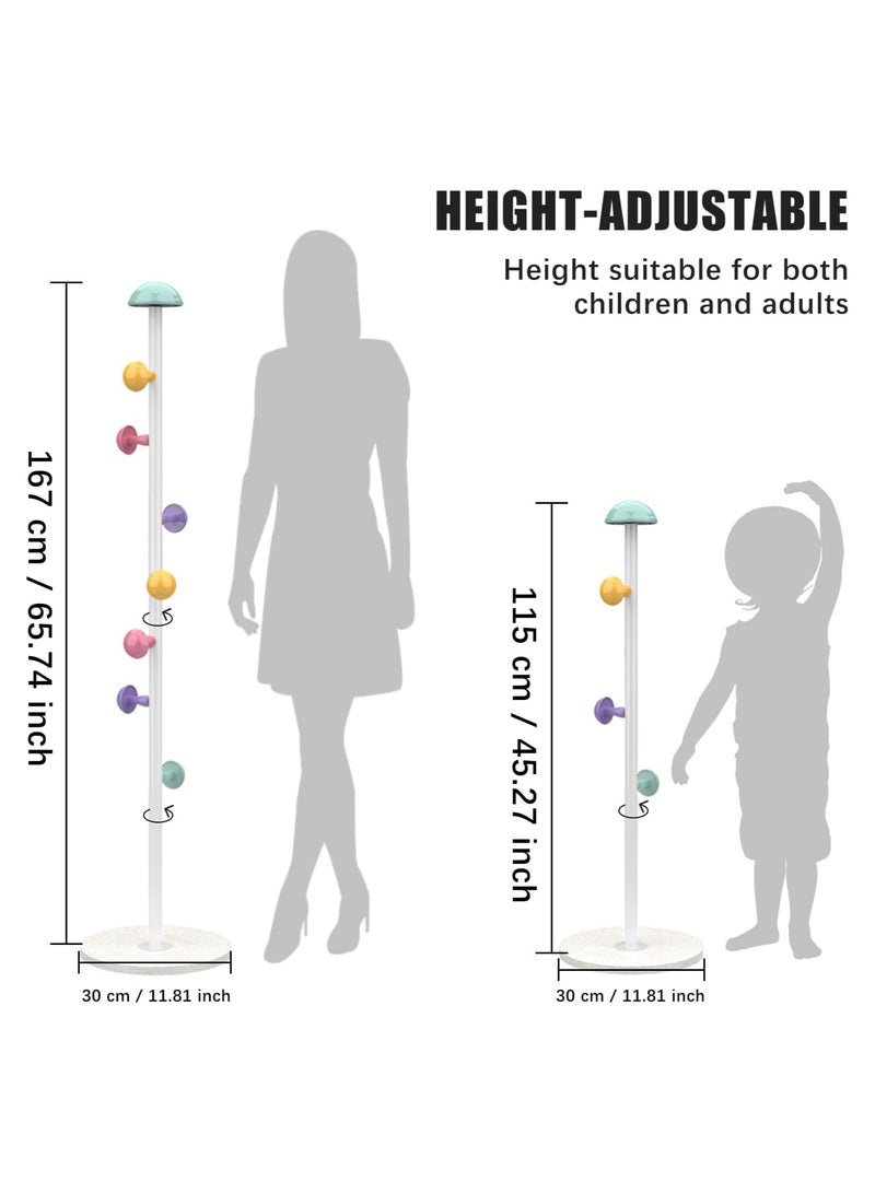 XICEN Mushroom Coat Rack, Metal Coat Tree Stand with 7 Hooks and 2 Height, Coat Rack Freestanding, Easy to Assemble Coat Tree Stand Clothes Hanger for Entryway, Hallway, Bedroom - Image 2