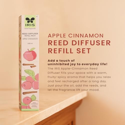 Iris Reed Diffuser Refill Pack Apple Cinnamon Fragrance 100ml - Image 2