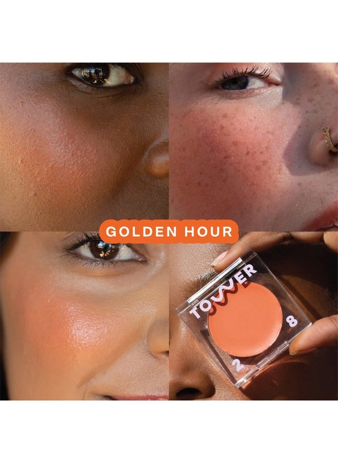 TOWER 28 Beauty BeachPlease Cream Blush for Cheeks and Lips - Multi-Purpose Lip and Cheek Tint in Orange Blush - for Sensitive Skin – Color GOLDEN HOUR, Luminous Finish  - Image 2