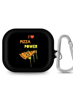 Stylizedd StylePods Case for Airpods 3rd Gen Case With Anti-Lost Keychain - I Love Pizza (Black)  - Image 1