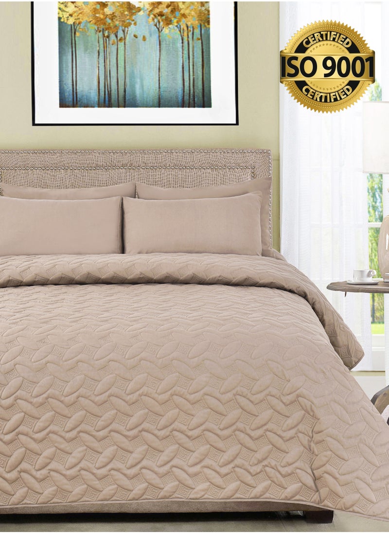 Master Home Textile 4Piece Microfiber Bedspread Set Fits 200 x 200 cm Double Size Bed King Size Compressed Comforter Set Elmira Series  - Image 1