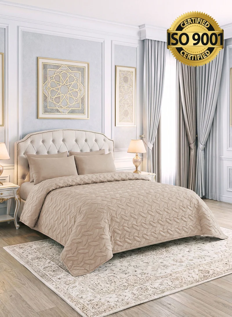Master Home Textile 4Piece Microfiber Bedspread Set Fits 200 x 200 cm Double Size Bed King Size Compressed Comforter Set Elmira Series