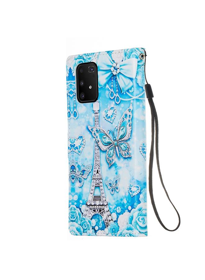 Zaboon Case For Galaxy A91 Colored Drawing Pattern Plain Weave Horizontal Flip Leather Case with Holder & Card Slot & Wallet&Lanyard - Image 3