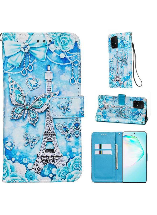 Zaboon Case For Galaxy A91 Colored Drawing Pattern Plain Weave Horizontal Flip Leather Case with Holder & Card Slot & Wallet&Lanyard - Image 1