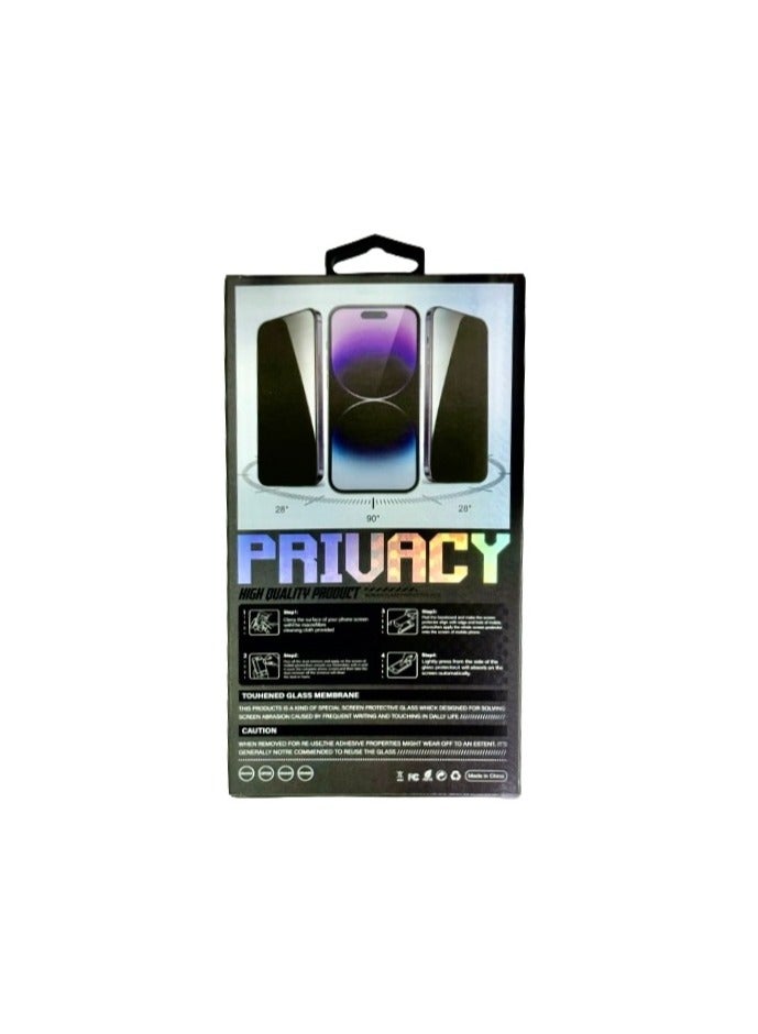 AJYAL Screen Protector for iPhone 15 Pro 5G Privacy Tempered Glass Screen Protector [Bubble Free] Anti-Glare, Scratch Resistant [HD Full Coverage] (IPHONE 15 PRO) - Image 2