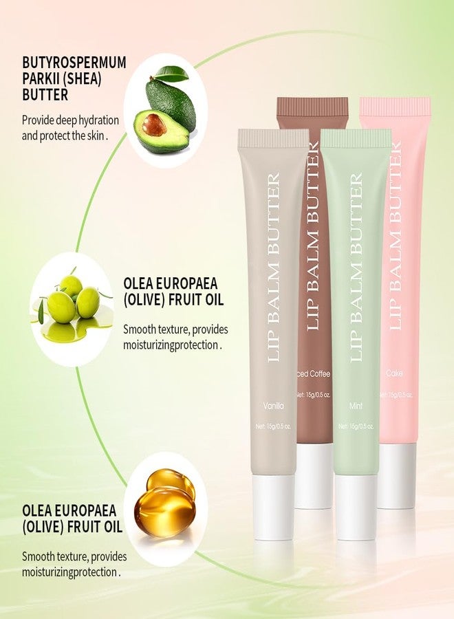 Sokgo Summer Lip Glossy Butter Lip Balm, Lip Gloss Set, Soothing Lip Skincare, Instant Moisture, Lightweight, Nourish, Hydrate, Moisturizing Tint, Non-Sticky, Long-lasting (4Colors, Large) - Image 2