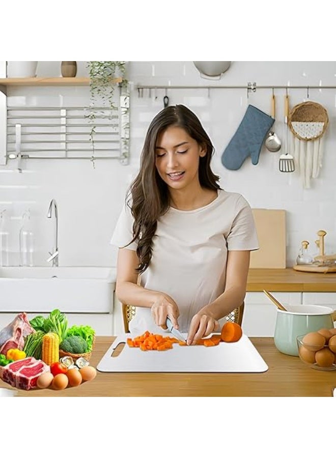 JoyousSto 304 Stainless Steel Cutting Board for Kitchen,Meat,Fruit,Pastry,Pizza,Cheese,Vegetable Metal Cutting Board,Double-Sided for Versatile Food Prep, Gentle on Knives, Stain meat Cutting Board For Anti-skid Double Side,Dough Board（39 * 28cm） - Image 3