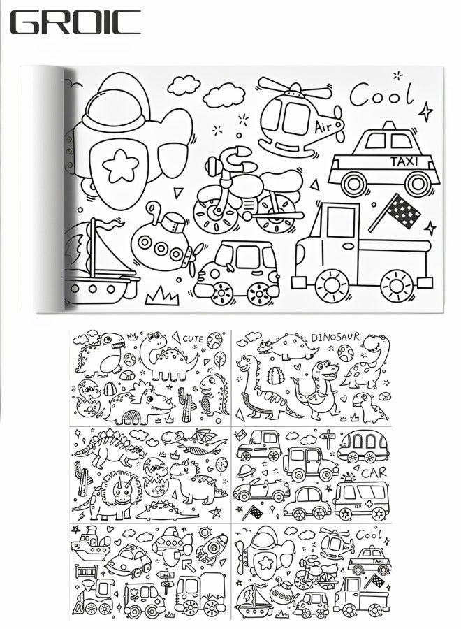 GROIC Animal Jumbo Giant Coloring Posterm,Coloring Paper Roll for Kids,Wall Stickers Set,Children's Painting Scroll,Handmade Art Toys,DIY Colored Suit - Image 1