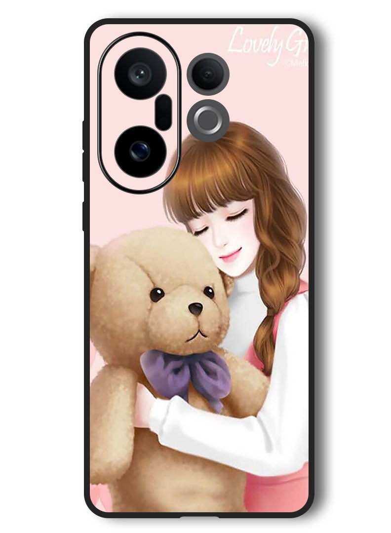 Theodor Case Compatible with Vivo X200 FE 6.31 Inch Protection Shockproof Bumper Cover Lovely Girl Witih Teddy - Image 1