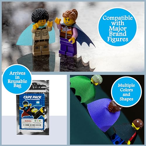 Brick Loot Superhero Capes for Mini Figures – 35 Piece Cape Set for Lego Minifigures, Action Hero Accessories for Boys & Girls, Building Toy Kit Compatible with Major Brands, Gift for Kids Ages 6+ - Image 2