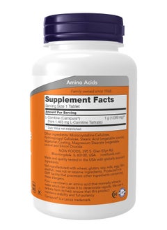 now L-Carnitine 1,000 mg, Purest Form, Amino Acid, Fitness Support*, 50 Tablets  - Image 2
