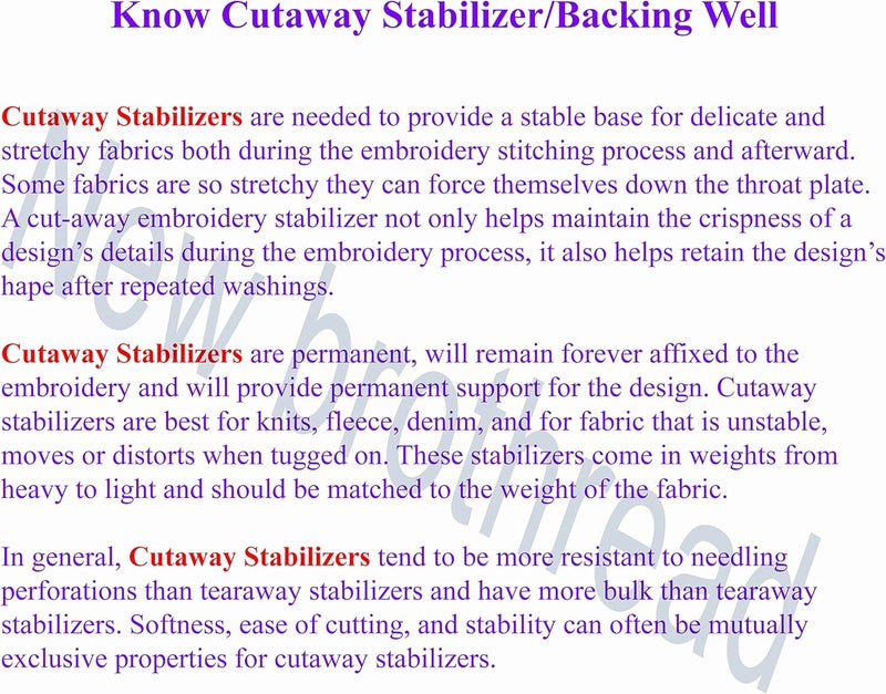 New brothread Cut Away Machine Embroidery Stabilizer Backing 20" x 25 Yd roll - Medium Weight 2.5 Ounce - Cut into Any Sizes - for Machine Embroidery and Hand Sewing - Image 3