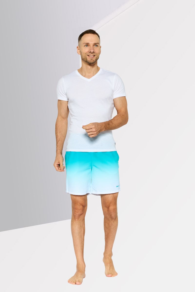 DKNY Men Brand Logo Board Shorts, Turquoise - Image 3