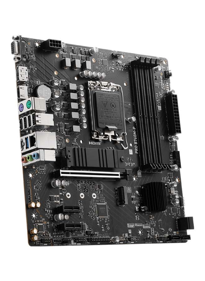 إم اس أي اللوحة الأم PRO B760M-P DDR5 Intel LGA 1700 MATX، مجموعة شرائح Intel B760، 4x DDR5، 192 جيجابايت أقصى دعم، 1x PCI-Ex16، Gigabit LAN، 2x M.2 تخزين، 4x USB 2.0  - Image 4