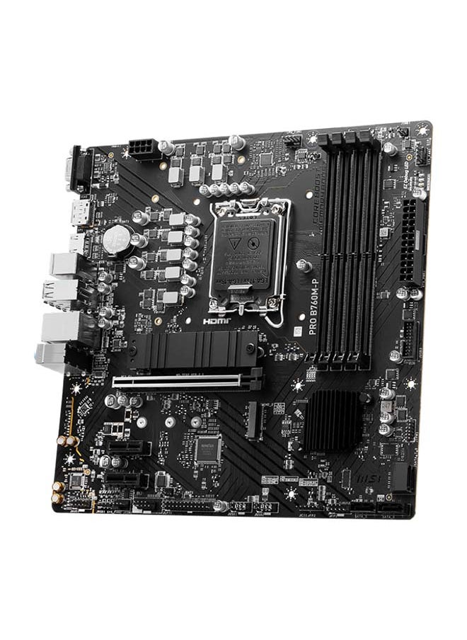 إم اس أي اللوحة الأم PRO B760M-P DDR5 Intel LGA 1700 MATX، مجموعة شرائح Intel B760، 4x DDR5، 192 جيجابايت أقصى دعم، 1x PCI-Ex16، Gigabit LAN، 2x M.2 تخزين، 4x USB 2.0  - Image 3