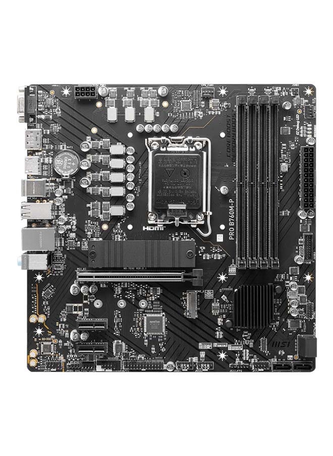 إم اس أي اللوحة الأم PRO B760M-P DDR5 Intel LGA 1700 MATX، مجموعة شرائح Intel B760، 4x DDR5، 192 جيجابايت أقصى دعم، 1x PCI-Ex16، Gigabit LAN، 2x M.2 تخزين، 4x USB 2.0  - Image 2