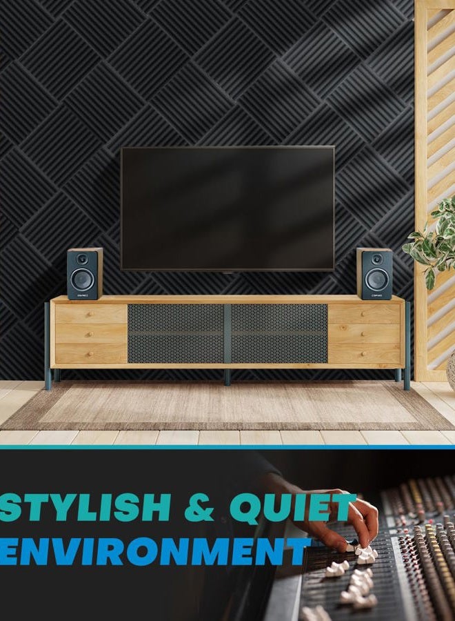 Knightsacoustic 48 عبوة من ألواح الفوم العازلة للصوت للجدران مع لاصق ذاتي، ألواح فوم صوتية 12x12x1، ألواح صوتية عالية الكثافة لامتصاص الصوت، مقاومة للحريق لعزل الصوت في الاستوديو باللون الأبيض - Image 5