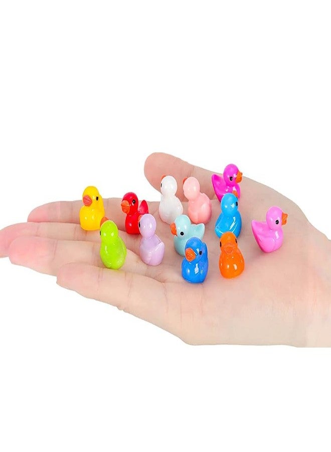 CHAKANLX 200 Pcs Mini Ducks 10 Colors Miniature Figures Charms Ornament Potted Micro Fairy Garden Landscape Aquarium Hide Tiny Duck for Craft, Dollhouse, Home Decorations（Random Color） - Image 5