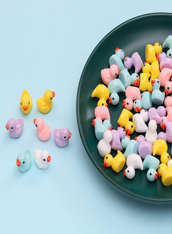 CHAKANLX 200 Pcs Mini Ducks 10 Colors Miniature Figures Charms Ornament Potted Micro Fairy Garden Landscape Aquarium Hide Tiny Duck for Craft, Dollhouse, Home Decorations（Random Color） - Image 4