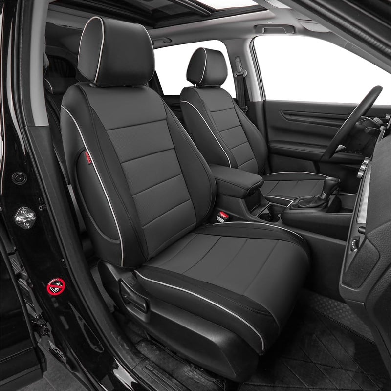 EKR CRV Seat Covers Custom Fit for Honda CRV 2023 2024 2025 2026 Leather Car Seat Cover Full Set for Trucks SUVWaterproof Car Seat CushionFaux Leather BlackGray