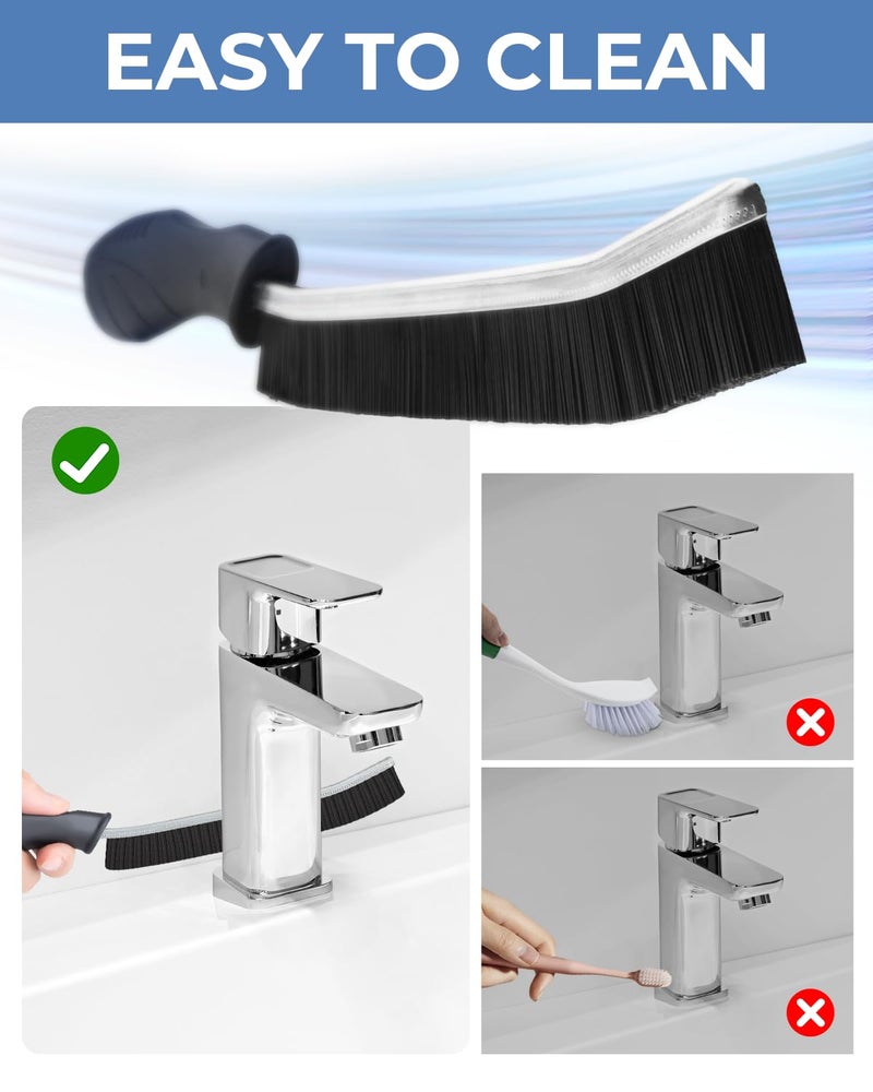 Cleangor Crevice Cleaning Brushes, Cleaner Scrub Brush Tool for Hard to Reach Tight Space, Home Essentials, Cleaning Supplies for Shower, Bathroom, Kitchen, Toilet, Window - Image 3