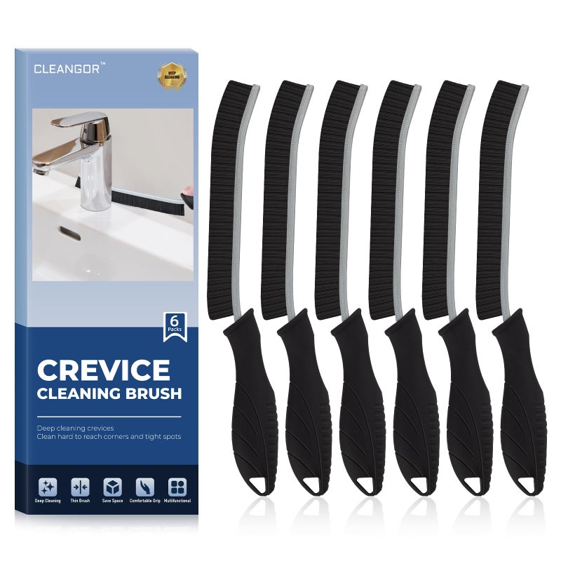 Cleangor Crevice Cleaning Brushes, Cleaner Scrub Brush Tool for Hard to Reach Tight Space, Home Essentials, Cleaning Supplies for Shower, Bathroom, Kitchen, Toilet, Window - Image 1
