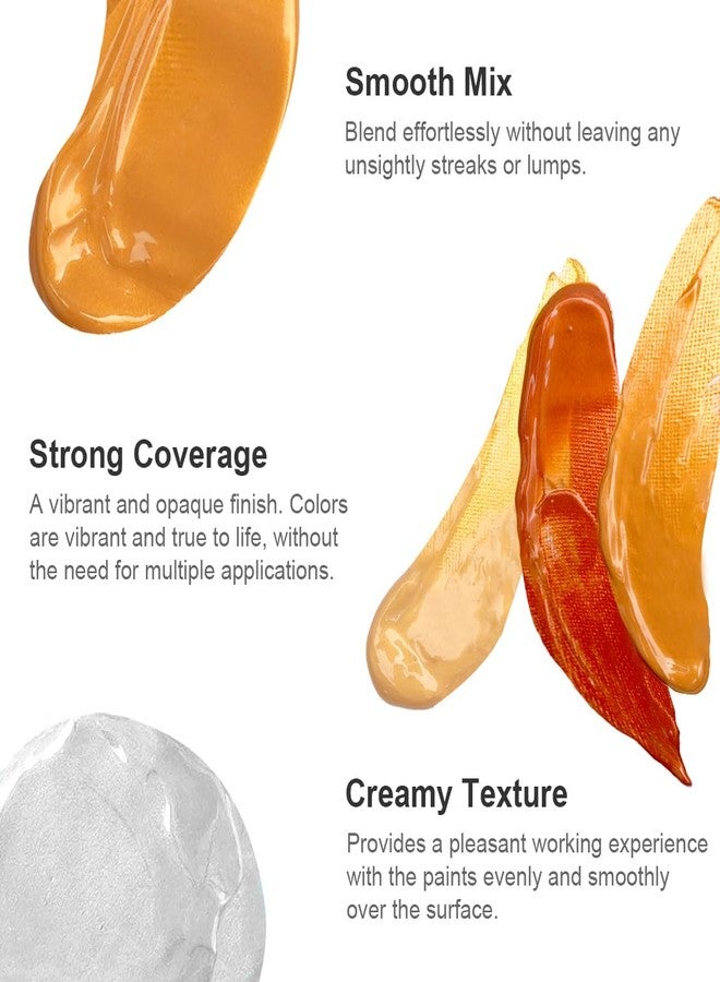 AUREUO Metallic Acrylic Paint Set - 8 Essential Colors 0.71 Fl Oz / 21ml Tubes Gold Silver Art Paints for Crafts Decor Rich Pigments Non-toxic Painting Supplies for Artists Hobby Painters Kids - Image 5