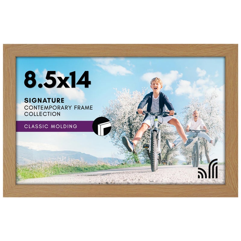 Americanflat 85x14 Picture Frame with ShatterResistant Glass  Signature Collection  GalleryStyle Frames Made of Engineered Wood  Photo Frame for Wall Display  Dark Oak